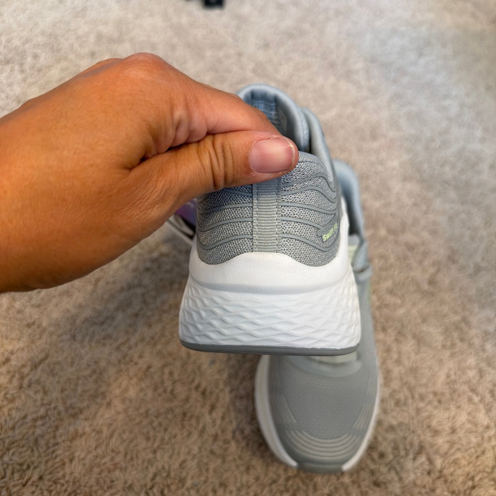 Skechers Hands Free Swift Fit Gray Lime Memory Foam Sneakers 179313S Womens 6.5 - Picture 6 of 7
